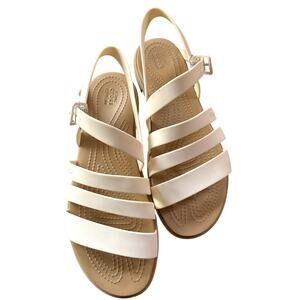 White Tulum Croc Sandals
